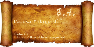 Balika Antigoné névjegykártya